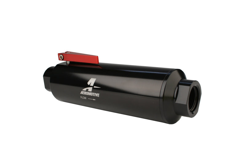 Aeromotive In-Line AN-12 Filter w/Shutoff Valve 100 Micron SS Element - 12332