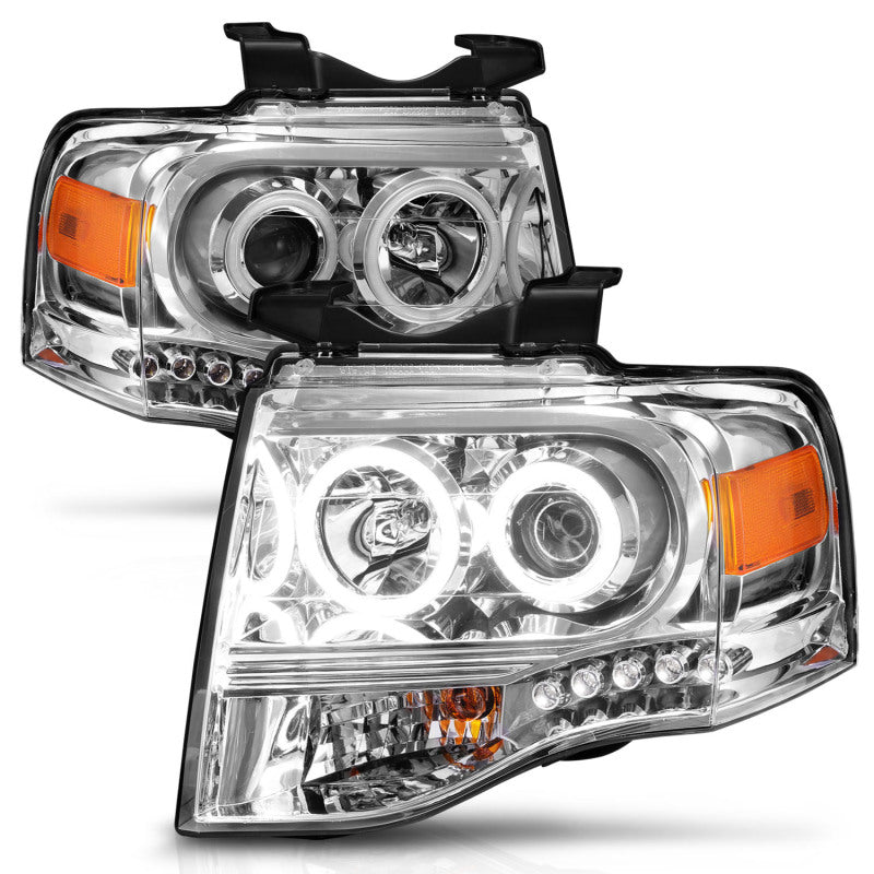 ANZO 2007-2014 Ford Expedition Projector Headlights Chrome - 111114