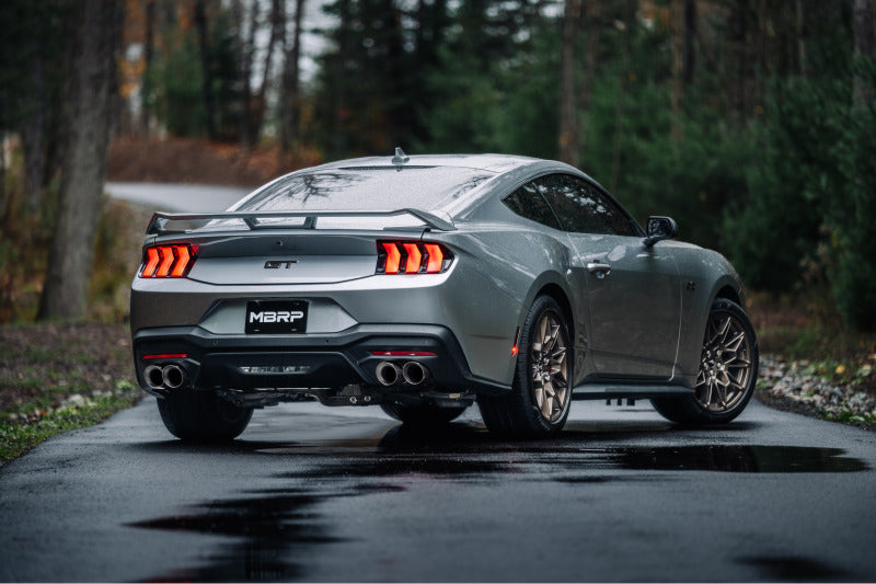 MBRP 2024+ Ford Mustang 5.0L Blk Alum. SS 3in Cat-Back - S7282BLK
