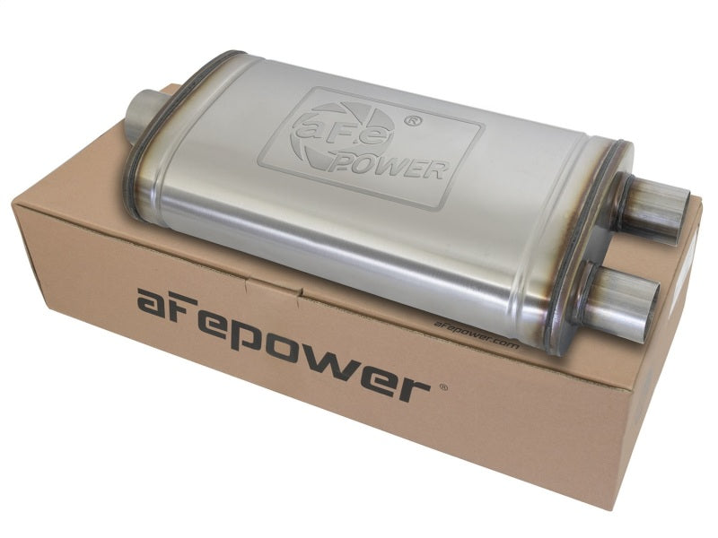 aFe MACHForce XP SS Muffler 3in Center Inlet / 2.5in - 49M00014