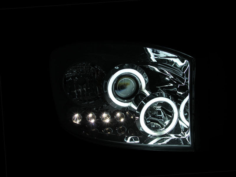 ANZO 2006-2008 Dodge Ram 1500 Projector Headlights w/ Halo Chrome - 111103