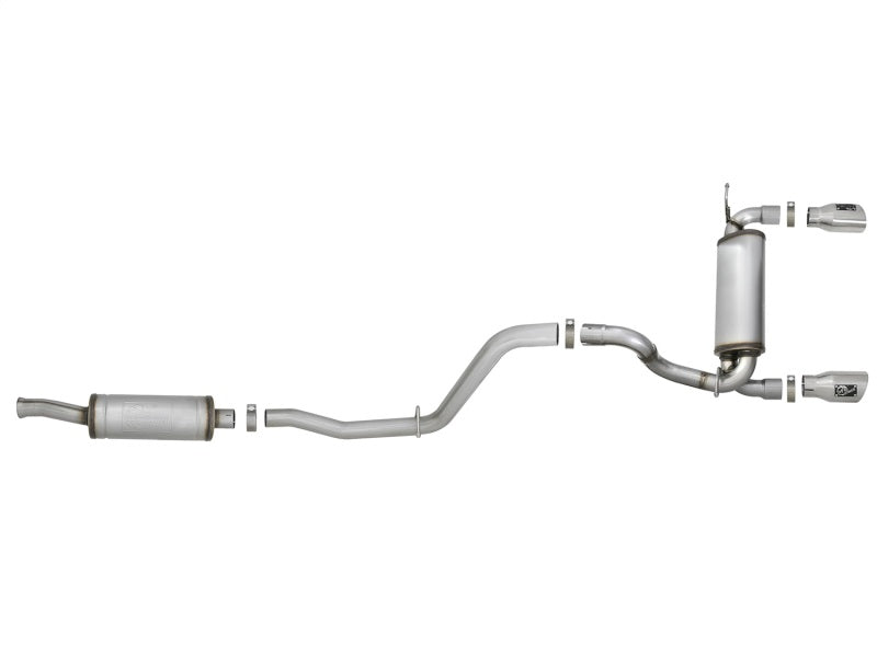 aFe Rebel Series 2.5in 409 SS Cat-Back Exhaust w/ Polished - 49-48066-P