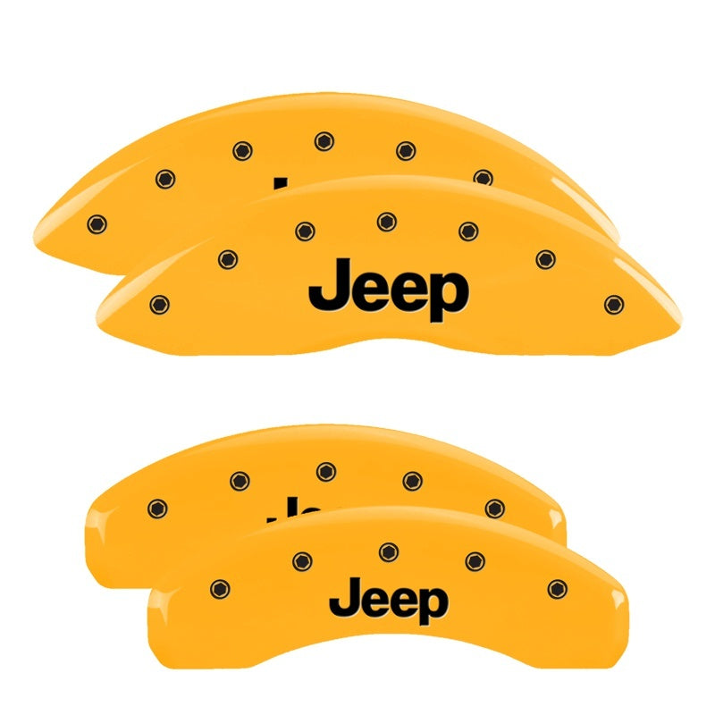 MGP 4 Caliper Covers Engraved Front & Rear Jeep Yellow - 42004SJEPYL