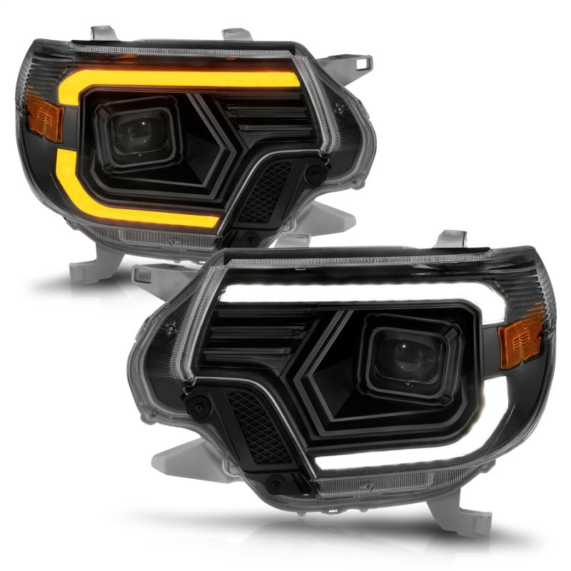ANZO 12-15 Toyota Tacoma Projector Headlights - w/ Light Bar - 111556