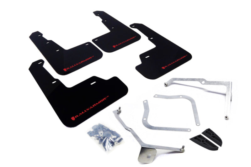 Rally Armor 15-21 Subaru WRX/STI Black UR Mud Flap w/Red - MF32-UR-BLK/RD