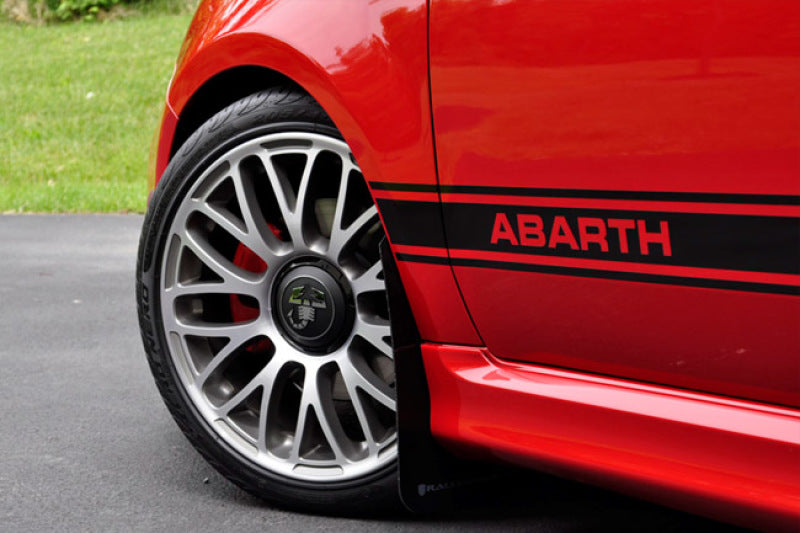 Rally Armor 12-18 Fiat 500 Red Mud Flap w/White Logo - MF25-UR-RD/WH