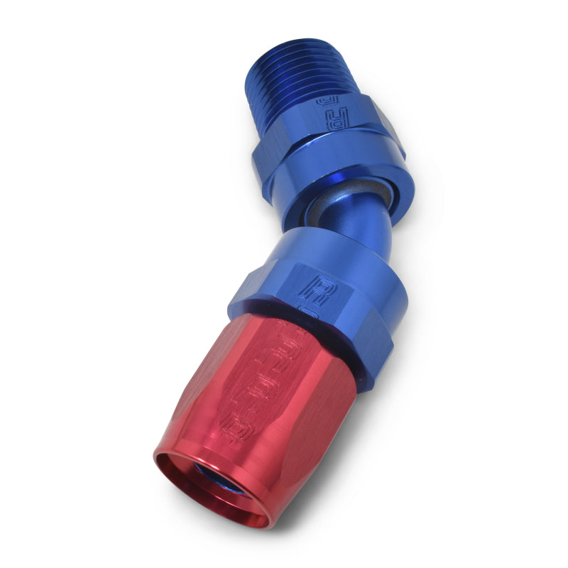 Russell Performance -10 AN Red/Blue 45 Deg Full Flow Swivel - 612030