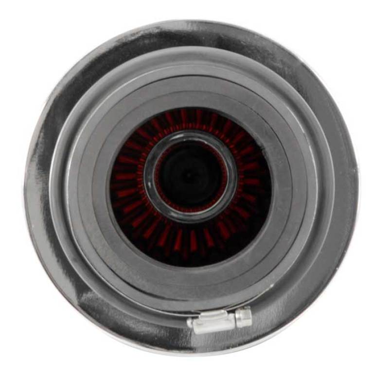 K&N Universal Air Filter Chrome Round Tapered Red - 4in - RG-1002RD