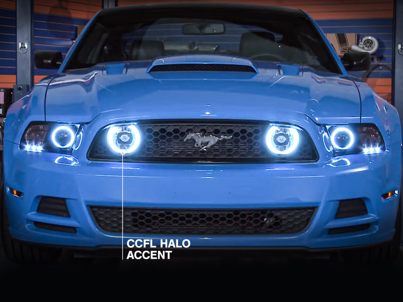 Raxiom 13-14 Ford Mustang GT CCFL Halo Fog Lights (Smoked) - 49177