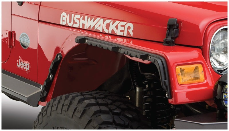 Bushwacker 97-06 Jeep Wrangler Flat Style Flares 4pc - Black - 10920-07