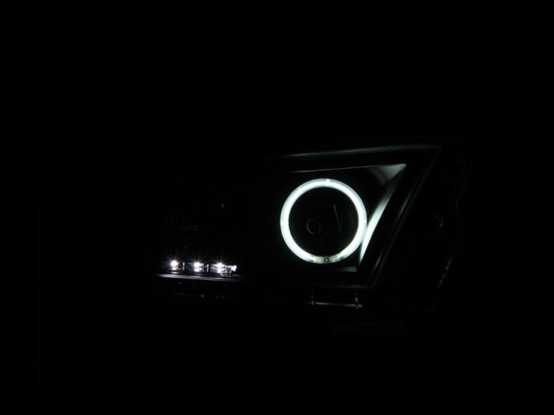 ANZO 2010-2014 Ford Mustang Projector Headlights w/ Halo Black (CCFL) - 121323