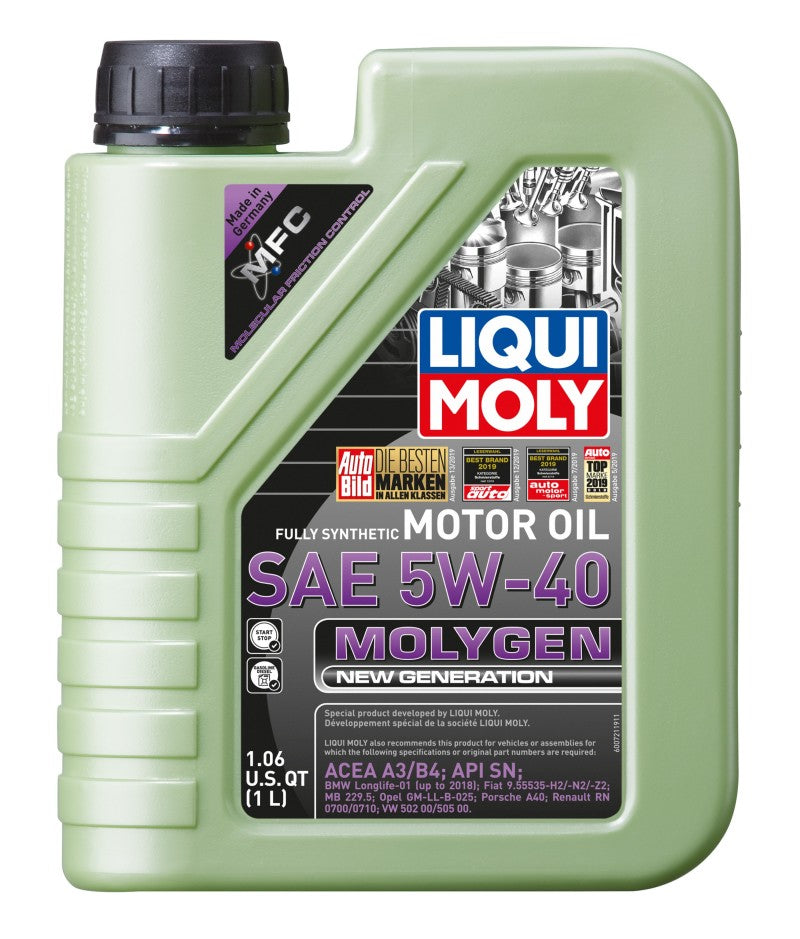 LIQUI MOLY 1L Molygen New Generation Motor Oil SAE 5W40 - 20230 - 6/pkg