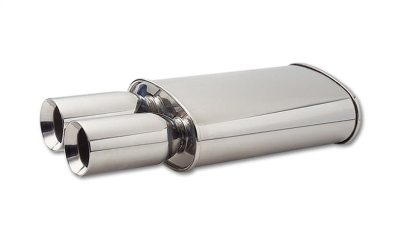 Vibrant StreetPower Oval Muffler w/ Dual 3.5in Round Tips Straight - 1040