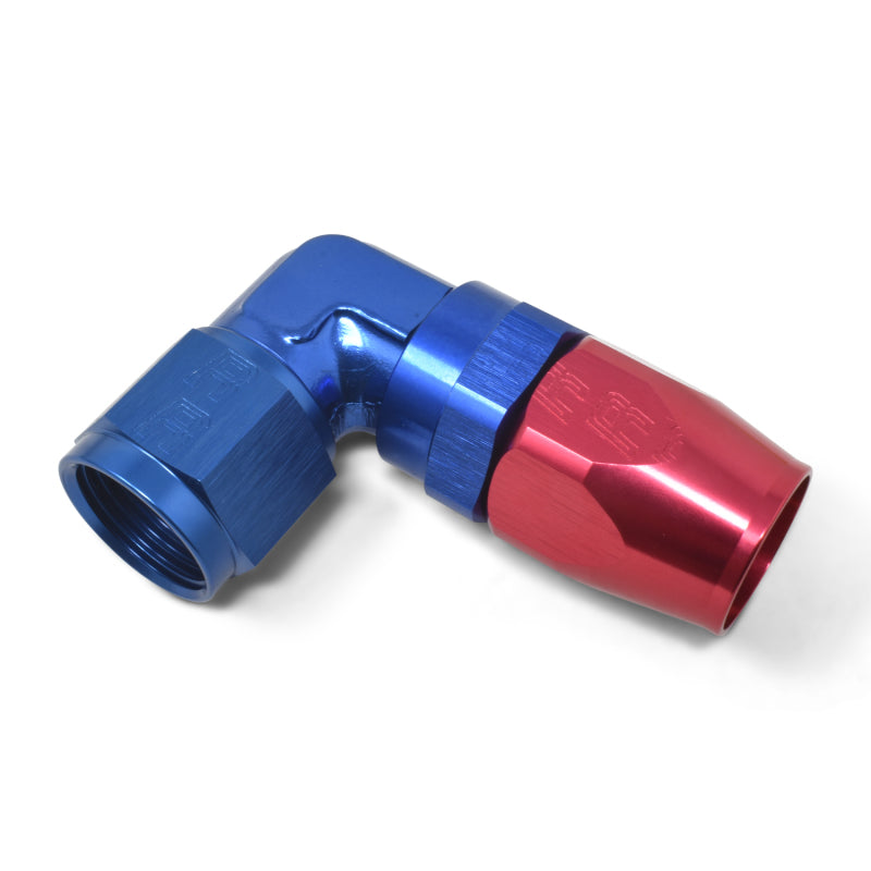 Russell Performance -8 AN Red/Blue 90 Degree Forged Aluminum Swivel - 613650