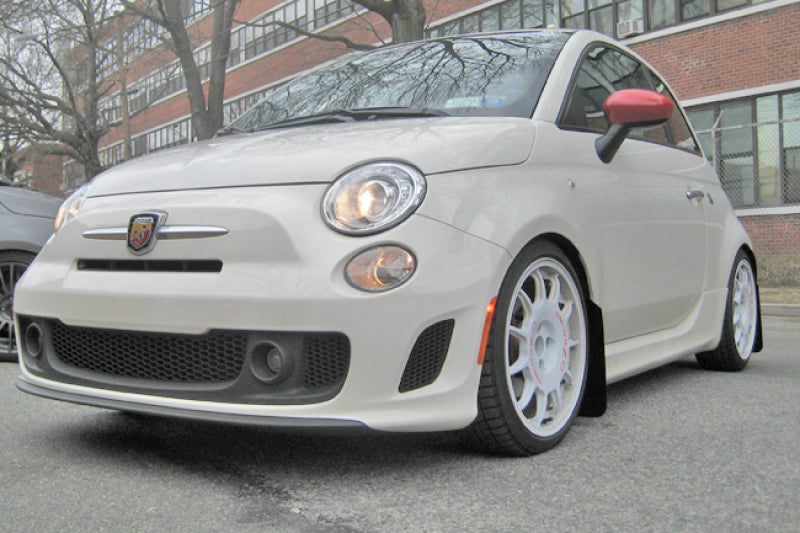 Rally Armor 12-18 Fiat 500 Red Mud Flap w/White Logo - MF25-UR-RD/WH