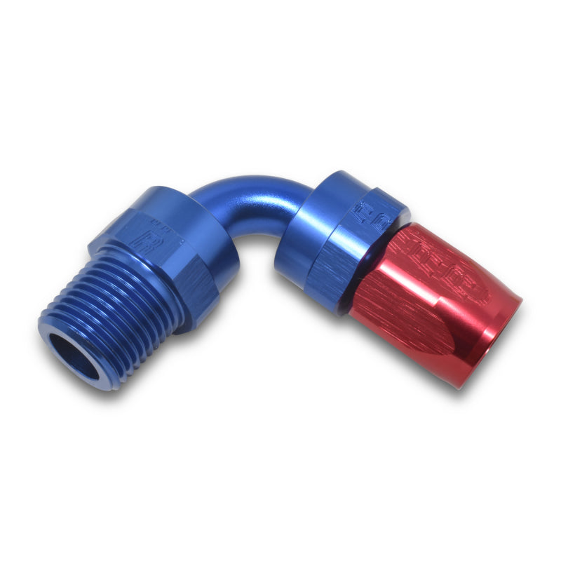 Russell Performance -6 AN Red/Blue 90 Degree Full Flow Swivel - 612090