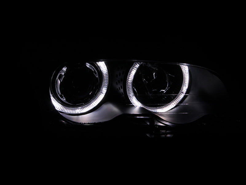 ANZO 1999-2001 BMW 3 Series E46 Projector Headlights w/ Halo - 121015