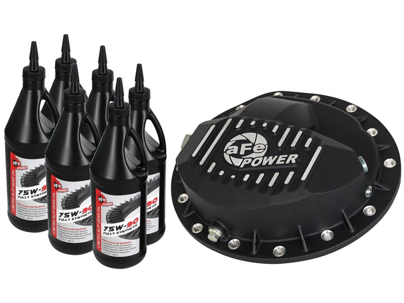 aFe Power Cover Diff Front Machined w/ 75W-90 Gear Oil - 46-70042-WL