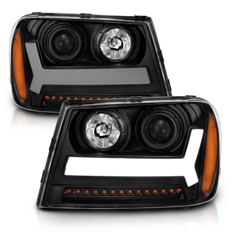 ANZO 2006-2009 Chevrolet Trailblazer Projector Headlights w/ Plank Style Design - 111390