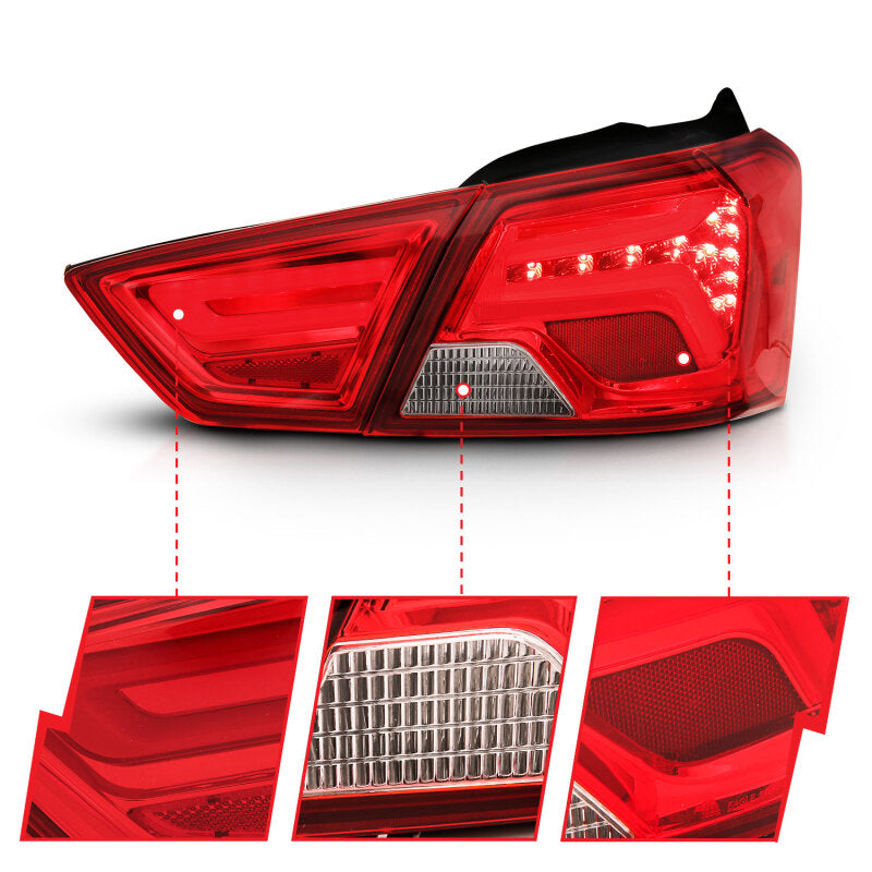 ANZO 14-18 Chevrolet Impala LED Taillights Red/Clear - 321346