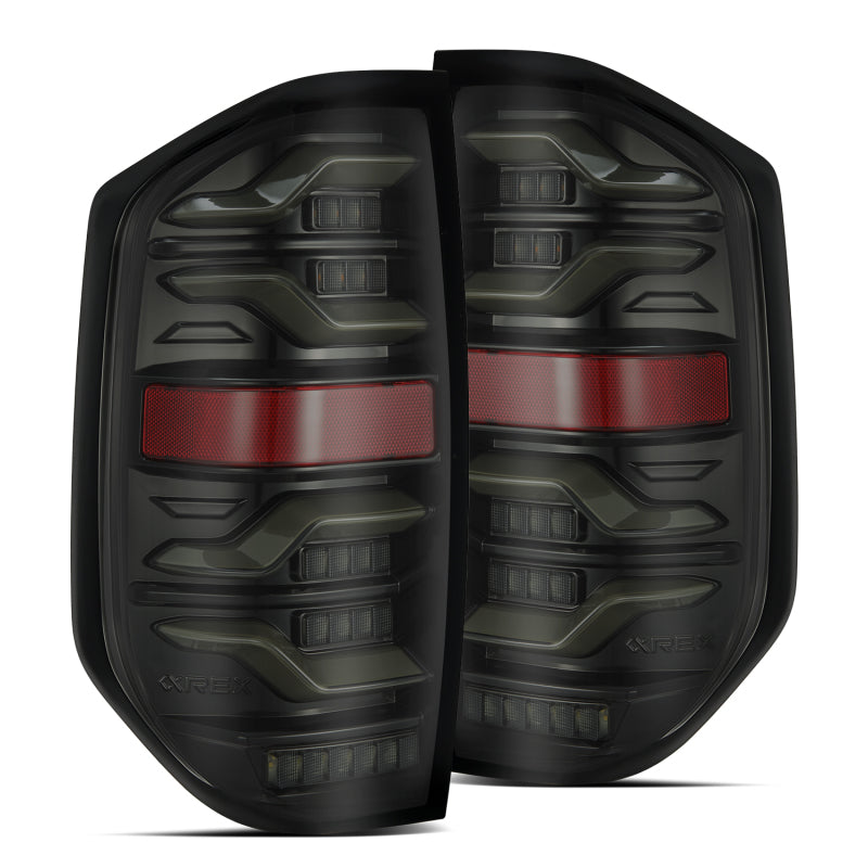 AlphaRex 14-21 Toyota Tundra LUXX LED Taillights Alpha Blk w/Activ - 672030