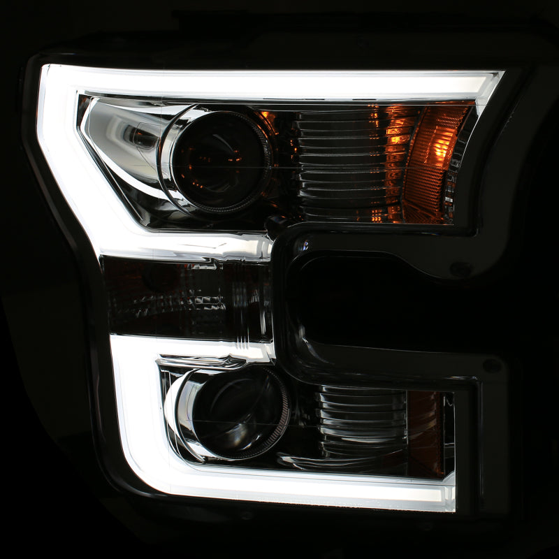 ANZO 2015-2016 Ford F-150 Projector Headlights w/ Plank Style Design - 111348