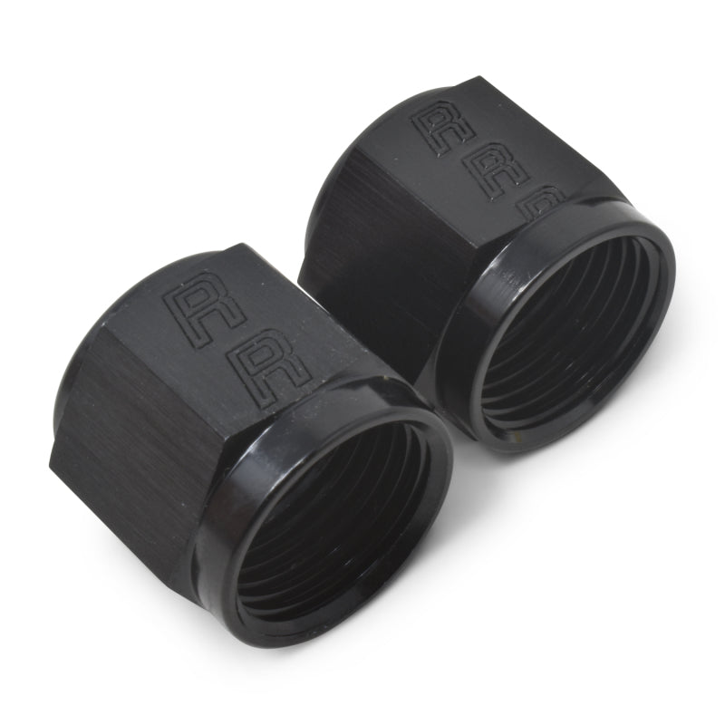 Russell Performance -4 AN Tube Nuts 1/4in dia. (Black) (6 - 660563