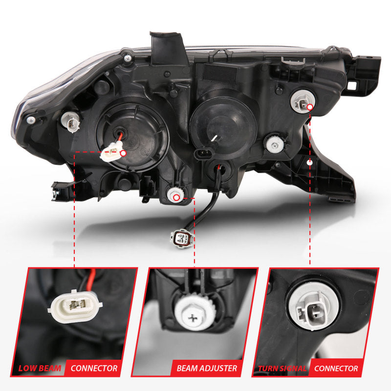 ANZO 2016-2017 Toyota Tacoma Projector Headlights w/ Plank Style Switchback - 111397