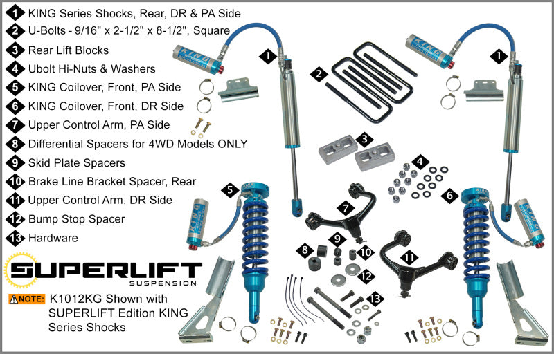 Superlift 05-20 Toyota Tacoma 4WD (Excl TRD Pro Models) - - K1012KG