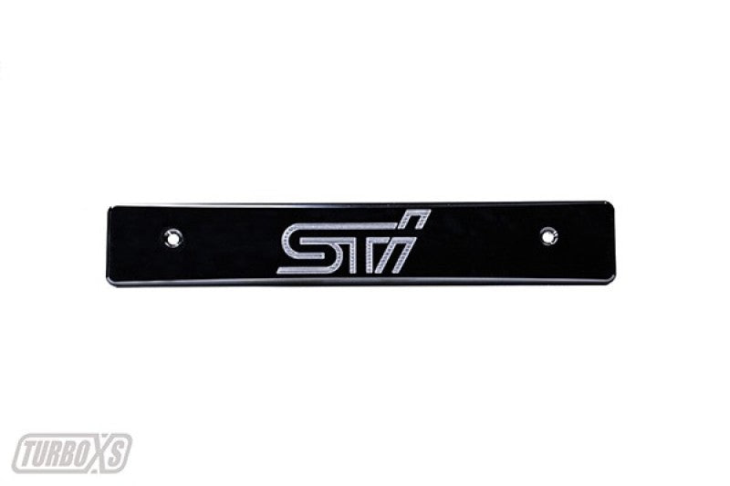 Turbo XS 08-14 Subaru WRX/STi Billet Aluminum License Plate Delete - WS08-LPD-BLK-STI