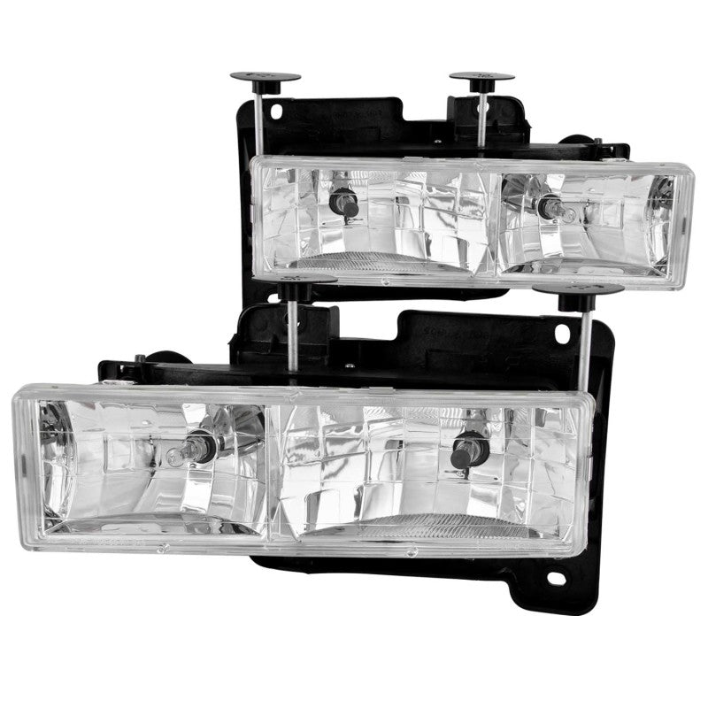 ANZO 1988-1998 Chevrolet C1500 Crystal Headlights Chrome - 111004