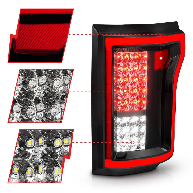 ANZO 2015-2016 Ford F-150 LED Taillights Red/Clear - 311262