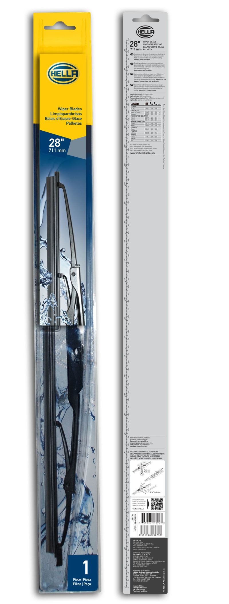 Hella Standard Wiper Blade 28in - Single - 9XW398114028