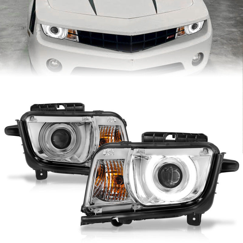 ANZO 2010-2013 Chevrolet Camaro Projector Headlights w/ Halo Chrome (CCFL) - 121311