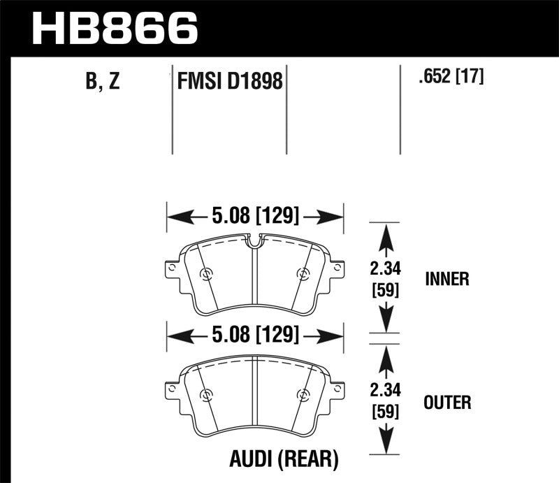 Hawk 17-19 Audi A4 / 18-19 Audi A5 Performance Ceramic - HB866Z.652