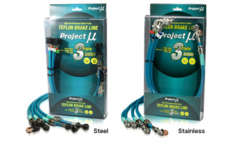 Project Mu Suzuki Cappuccino Stainless Steel Clear Teflon Brake Lines - BLS-001BC