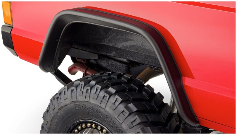 Bushwacker 84-01 Jeep Cherokee Flat Style Flares 4pc - Black - 10922-07