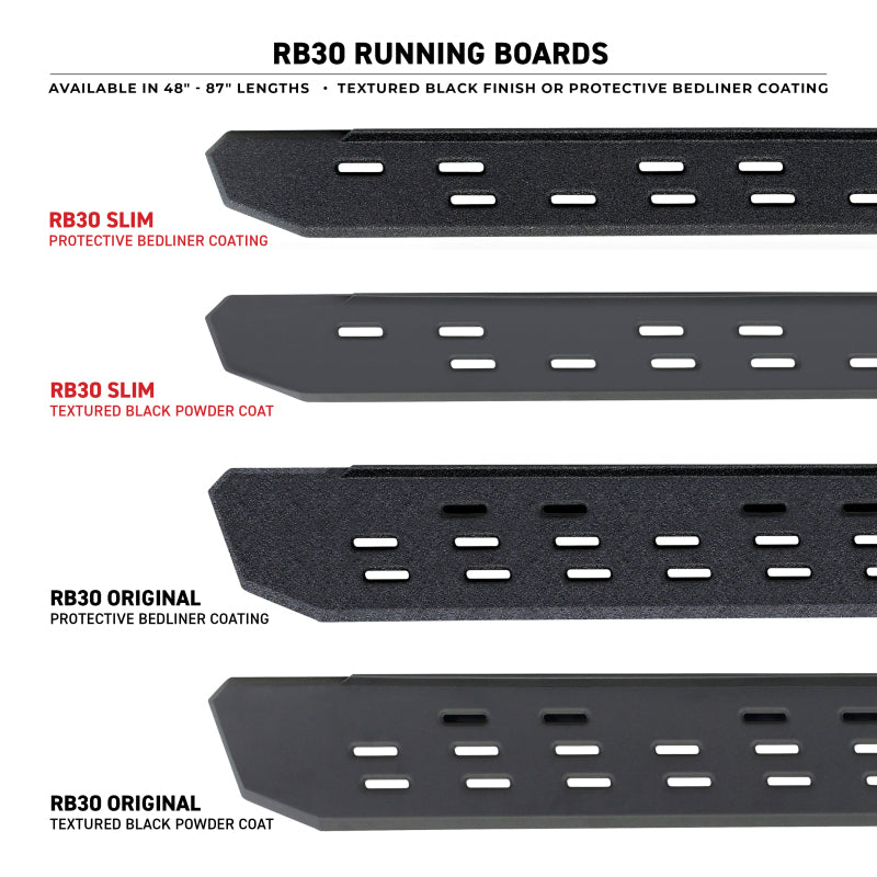 Go Rhino RB30 Running Boards 48in. - Bedliner Coating (Boards - 69600048T
