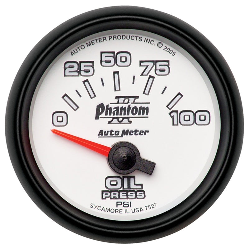 Autometer Phantom II 52mm Short Sweep Electronic 0-100psi Oil Pressure - 7527