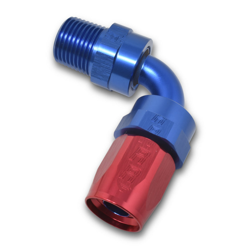 Russell Performance -6 AN Red/Blue 90 Degree Full Flow Swivel - 612090