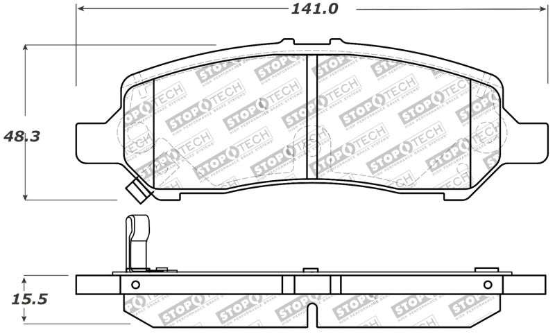StopTech Performance Rear Brake Pads 13-14 Dodge Dart/Jeep Cherokee - 309.16470
