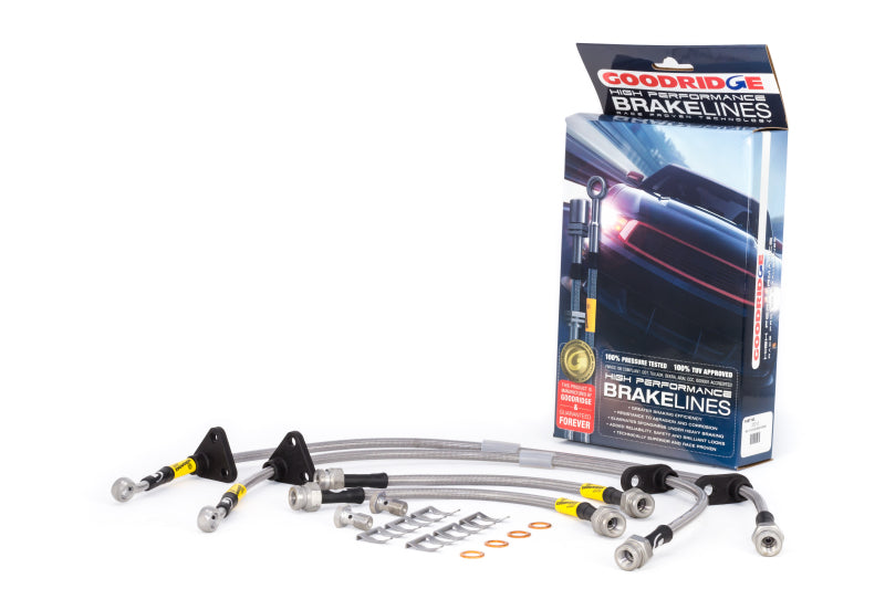 Goodridge 89-91 Honda Civic/CRX (w/Rear Drum) Stainless Steel Brake Line - 20013