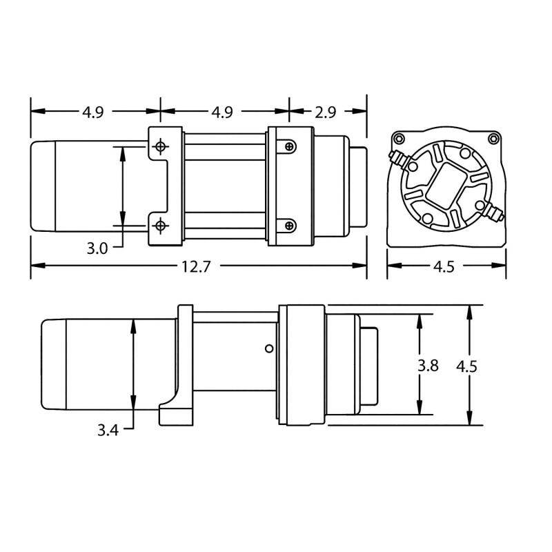 Superwinch 2500 LBS 12V DC 3/16in x 40ft Steel Rope - 1125260