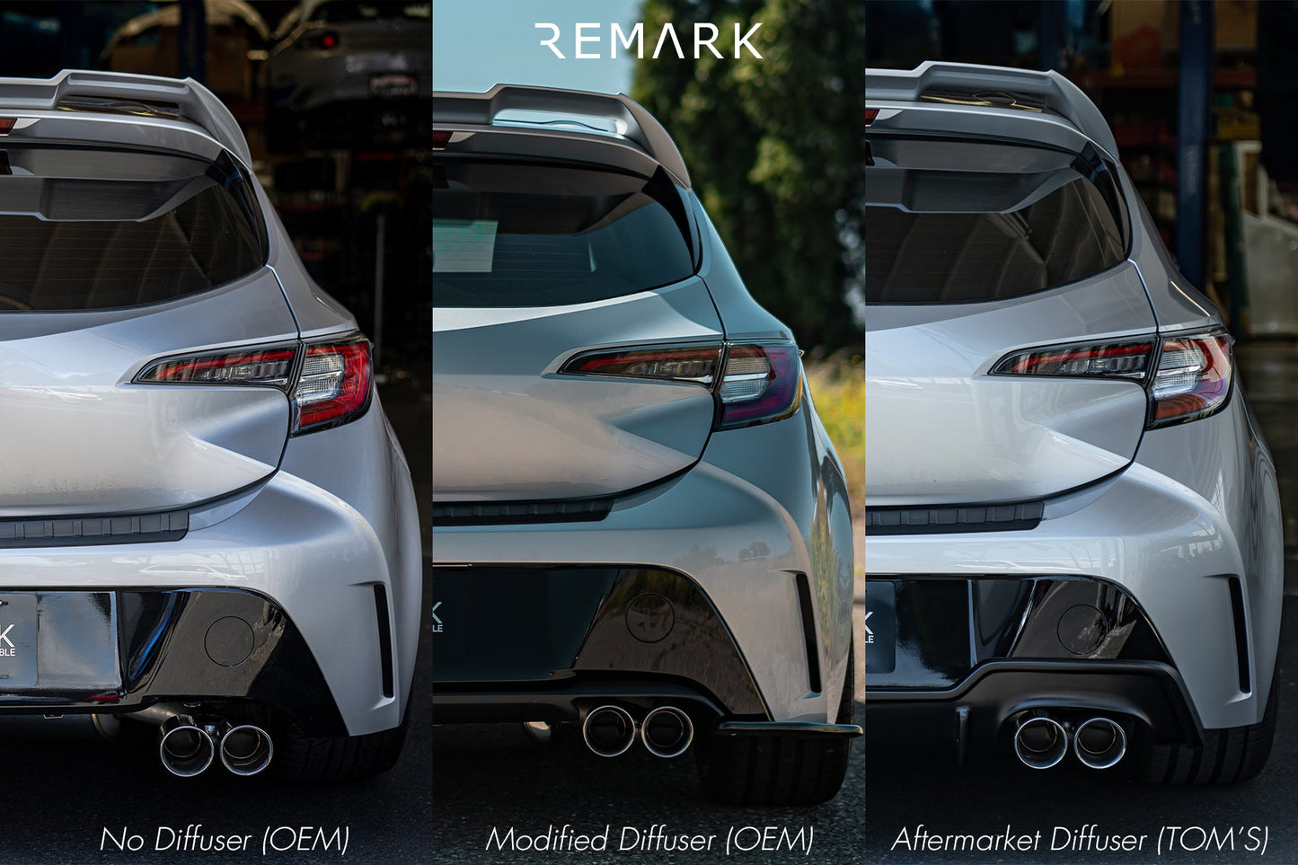 Remark 2019+ Toyota Corolla Hatchback Quad-Exit Cat-Back Exhaust Burnt Stainless - RK-C4063T-01P