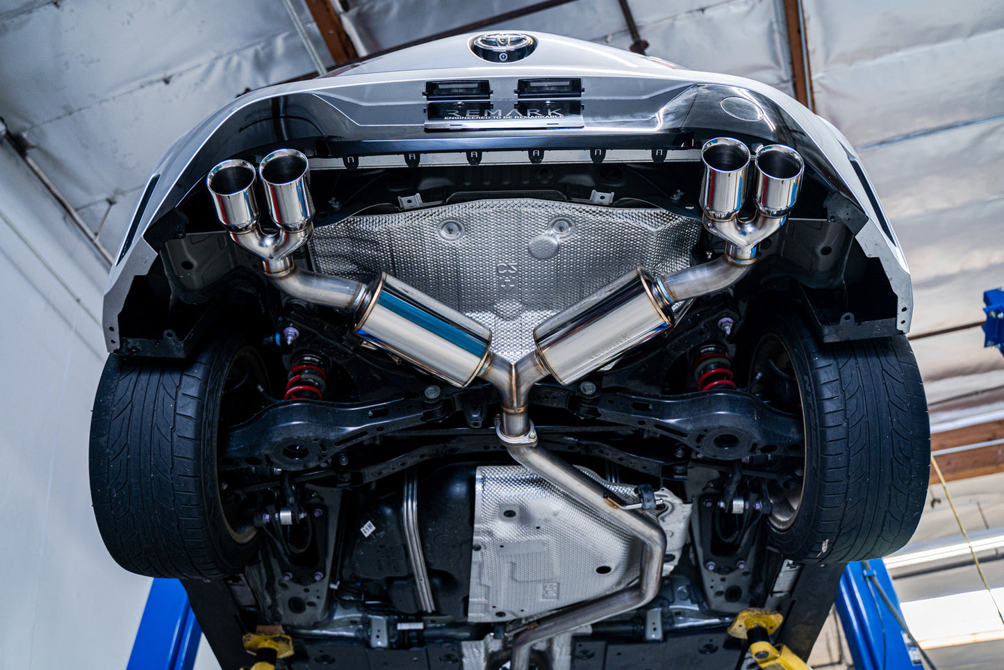 Remark 2019+ Toyota Corolla Hatchback Quad-Exit Cat-Back Exhaust Burnt Stainless - RK-C4063T-01P