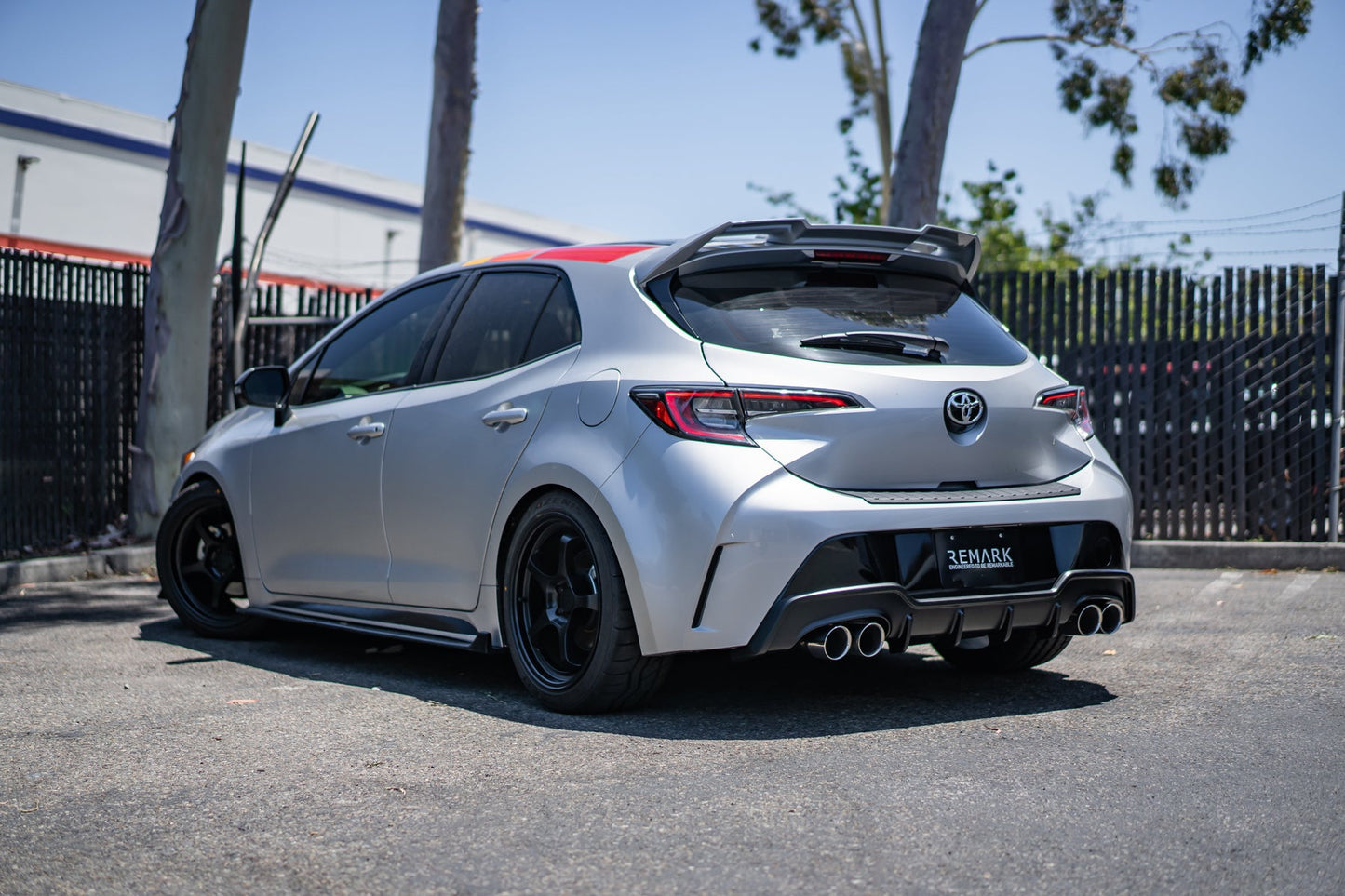 Remark 2019+ Toyota Corolla Hatchback Quad-Exit Cat-Back Exhaust Burnt Stainless - RK-C4063T-01P