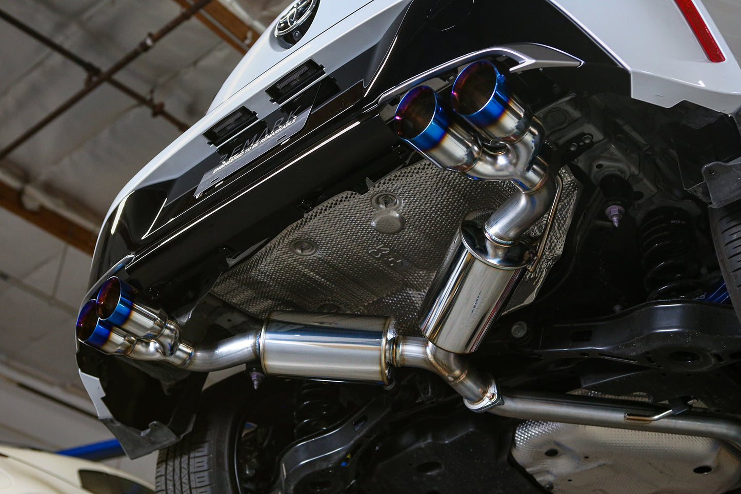 Remark 2019+ Toyota Corolla Hatchback Quad-Exit Cat-Back Exhaust Burnt Stainless - RK-C4063T-01P