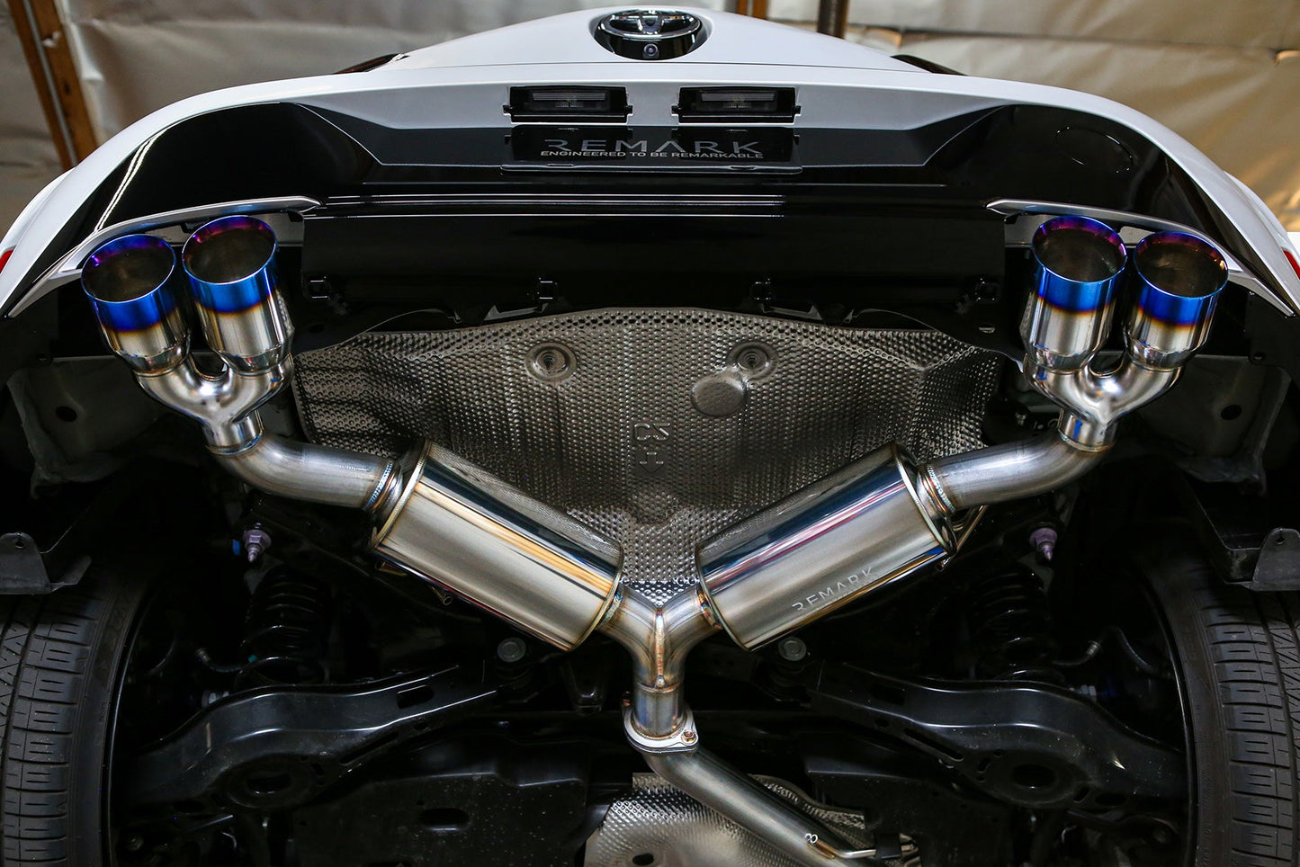 Remark 2019+ Toyota Corolla Hatchback Quad-Exit Cat-Back Exhaust Burnt Stainless - RK-C4063T-01P