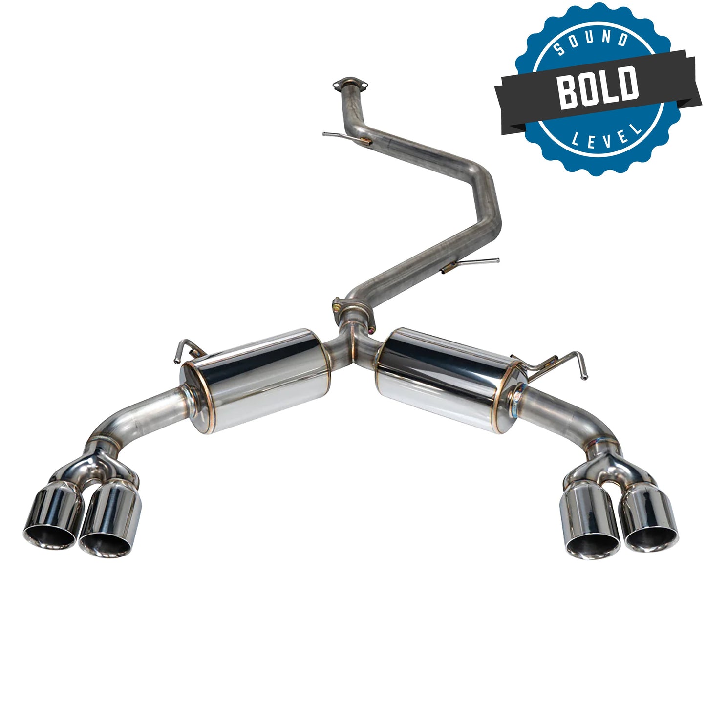 Remark 2019+ Toyota Corolla Hatchback Quad-Exit Cat-Back Exhaust Burnt Stainless - RK-C4063T-01P