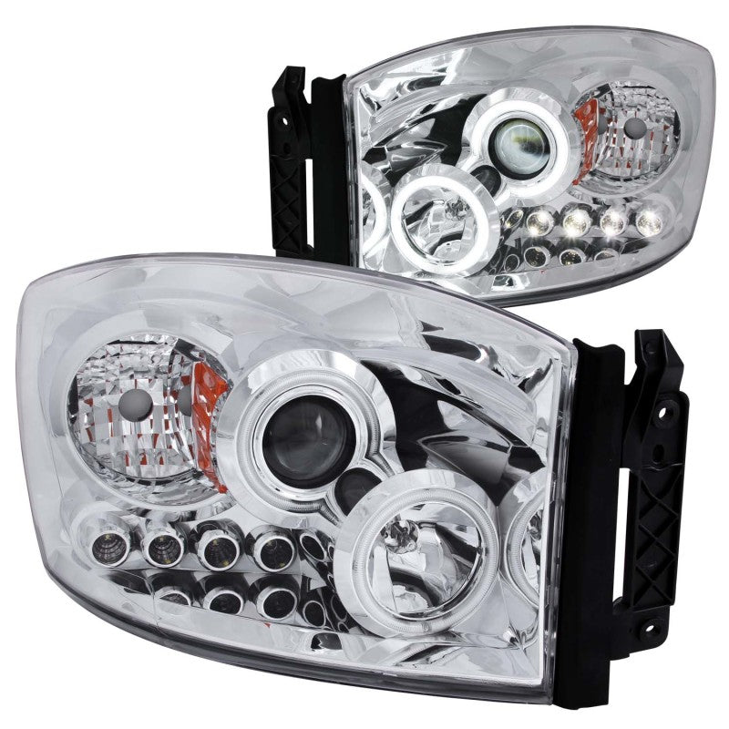 ANZO 2006-2008 Dodge Ram 1500 Projector Headlights w/ Halo Chrome - 111103